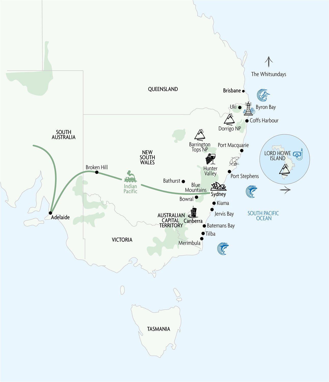 New South Wales Holidays 2024 2025 Trailfinders   Lzpyhwwkxm Australia New South Wales Main Map 01 1500x1500 